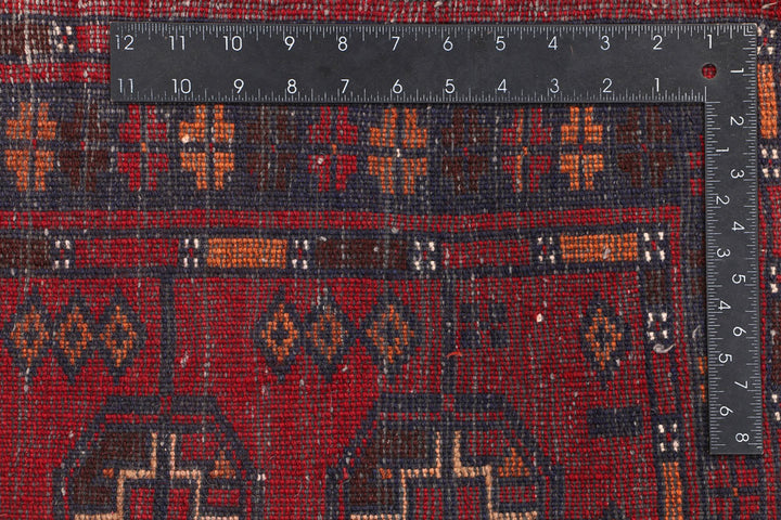 Dark Red Baluchi 3' 2 x 6' 4 - No. 54435 - ALRUG Rug Store