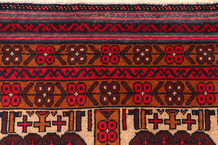 Tan Baluchi 3' 5 x 6' 1 - No. 54439 - ALRUG Rug Store