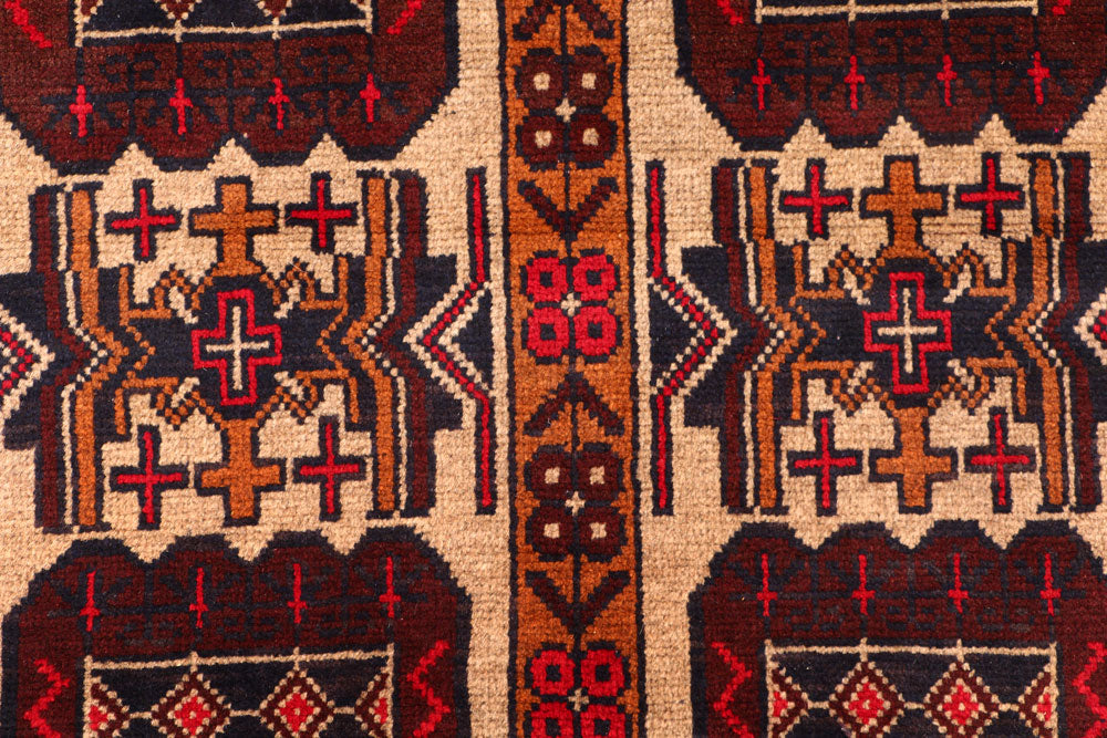 Tan Baluchi 3' 5 x 6' 1 - No. 54439 - ALRUG Rug Store
