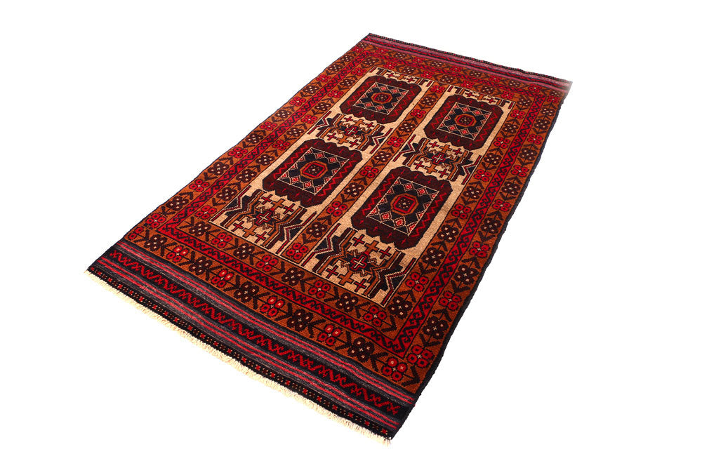 Tan Baluchi 3' 5 x 6' 1 - No. 54439 - ALRUG Rug Store