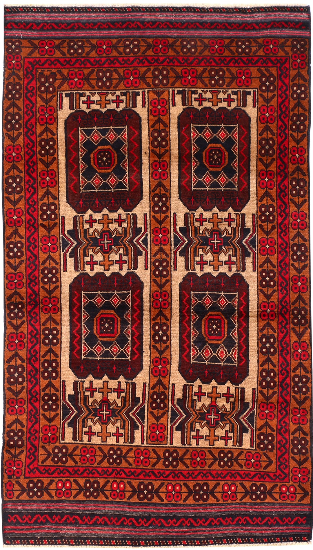 Tan Baluchi 3' 5 x 6' 1 - No. 54439 - ALRUG Rug Store