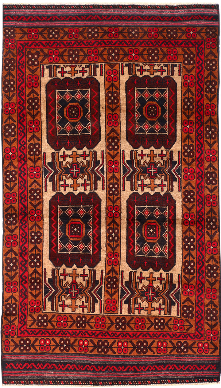 Tan Baluchi 3' 5 x 6' 1 - No. 54439 - ALRUG Rug Store