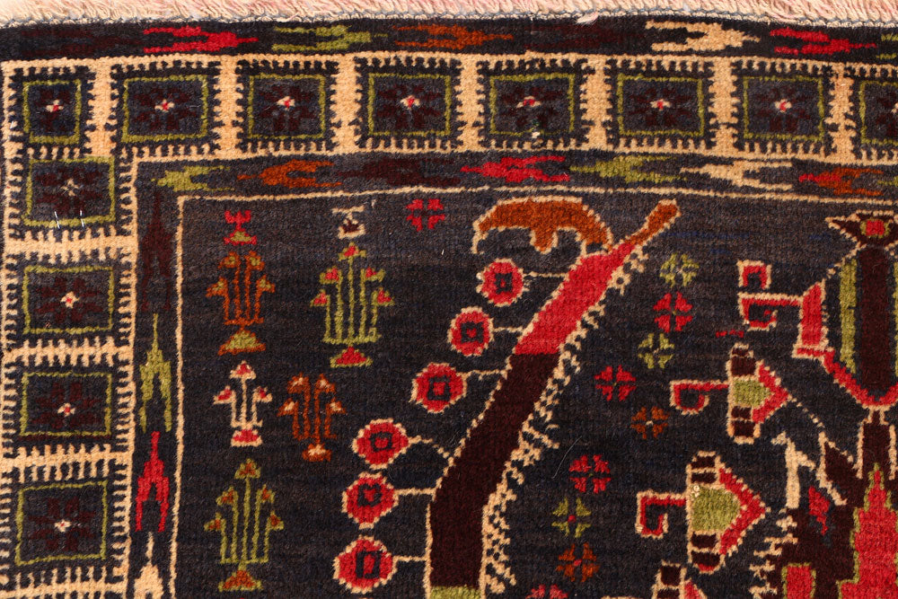 Multi Colored Baluchi 3' 3 x 5' 3 - No. 54446 - ALRUG Rug Store