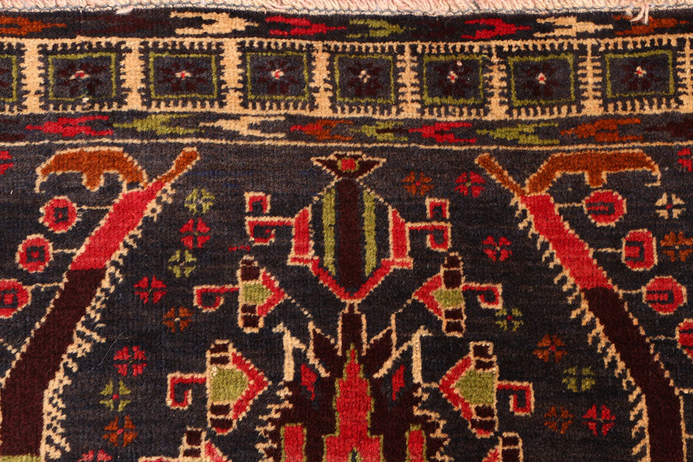 Multi Colored Baluchi 3' 3 x 5' 3 - No. 54446 - ALRUG Rug Store