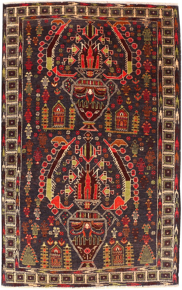 Multi Colored Baluchi 3' 3 x 5' 3 - No. 54446 - ALRUG Rug Store