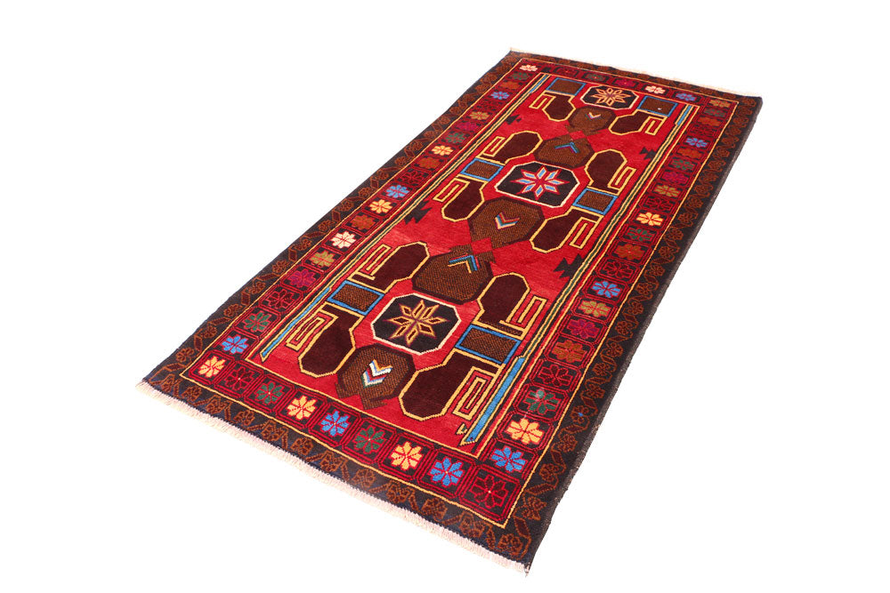 Firebrick Baluchi 3' 4 x 6' 1 - No. 54453 - ALRUG Rug Store