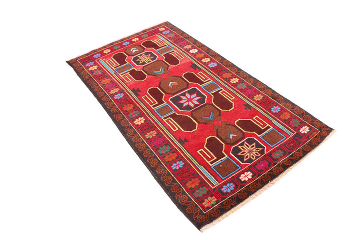 Firebrick Baluchi 3' 4 x 6' 1 - No. 54453 - ALRUG Rug Store