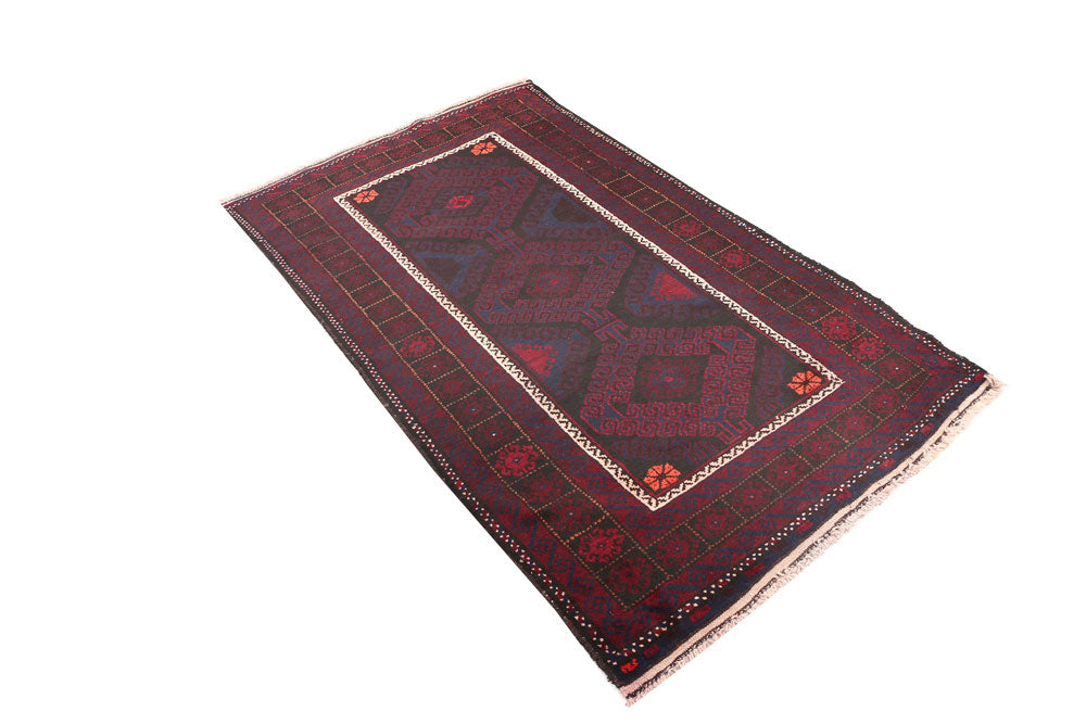 Black Baluchi 3' 3 x 5' 7 - No. 54456 - ALRUG Rug Store