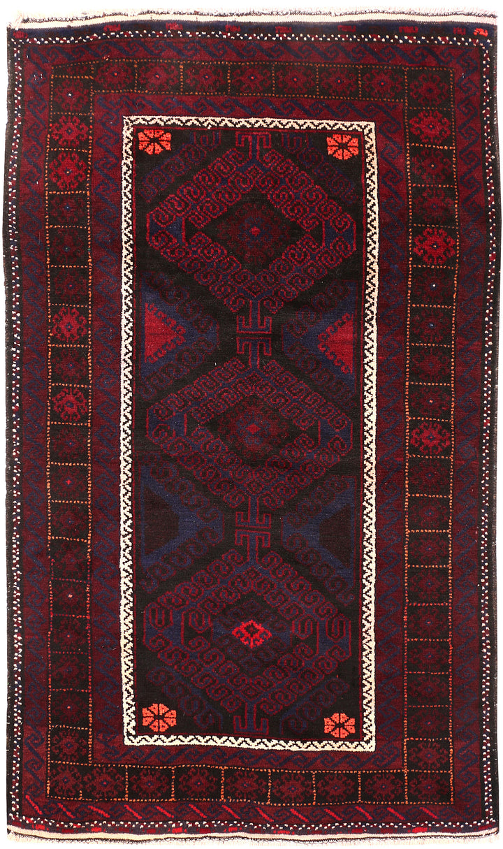 Black Baluchi 3' 3 x 5' 7 - No. 54456 - ALRUG Rug Store