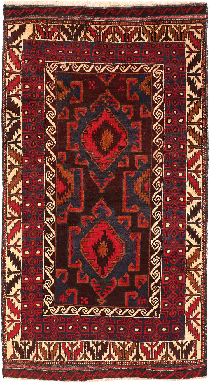 Multi Colored Baluchi 3' 3 x 5' 11 - No. 54459 - ALRUG Rug Store