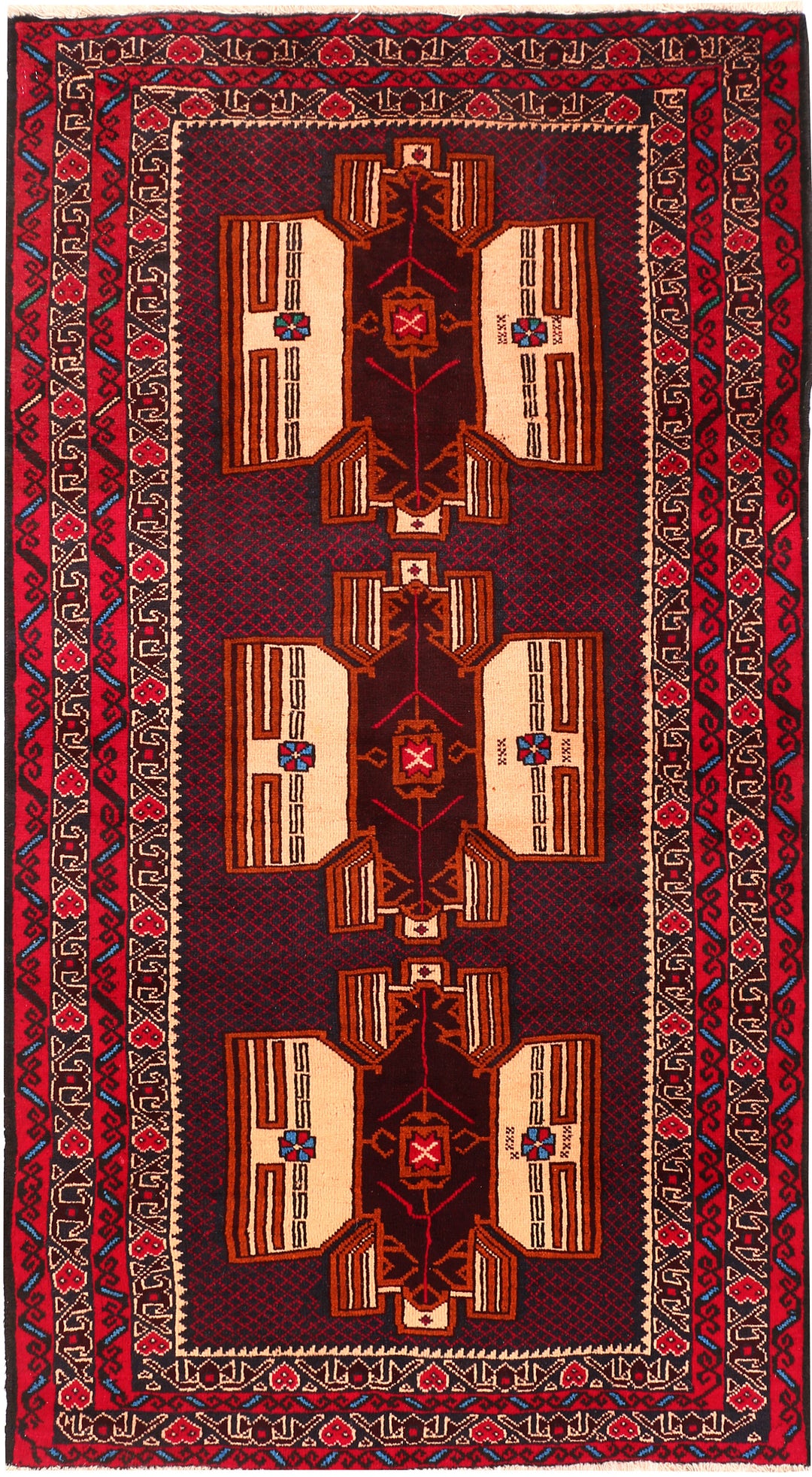 Multi Colored Baluchi 3' 5 x 6' 2 - No. 54473 - ALRUG Rug Store