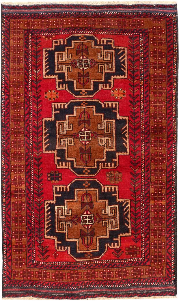 Firebrick Baluchi 3' 6 x 6' - No. 54479 - ALRUG Rug Store