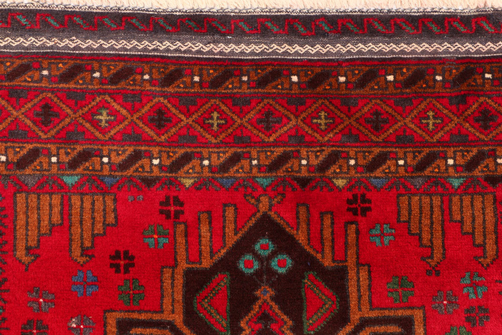 Crimson Baluchi 3' 7 x 6' 6 - No. 54480 - ALRUG Rug Store