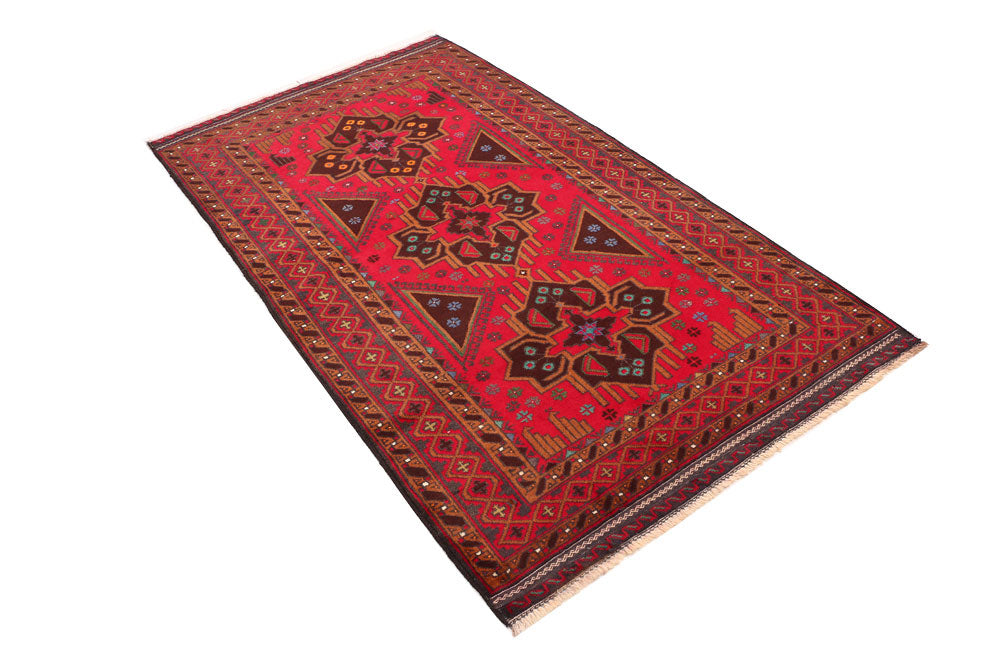 Crimson Baluchi 3' 7 x 6' 6 - No. 54480 - ALRUG Rug Store