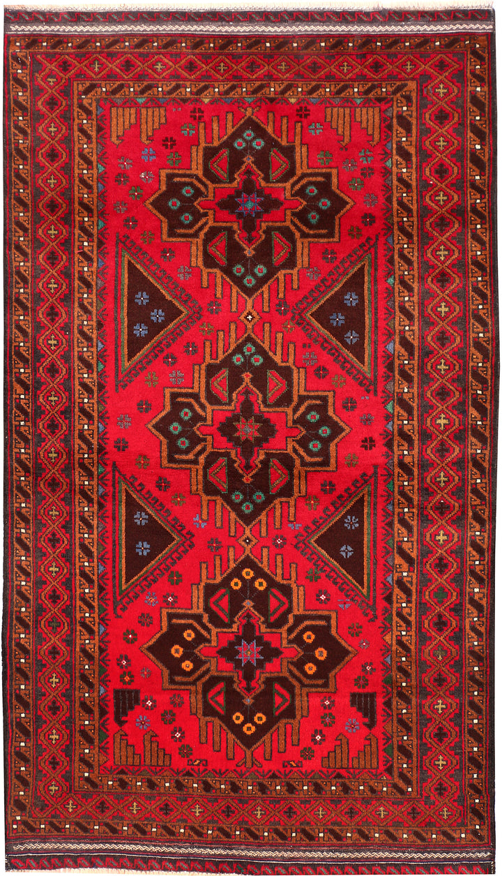 Crimson Baluchi 3' 7 x 6' 6 - No. 54480 - ALRUG Rug Store