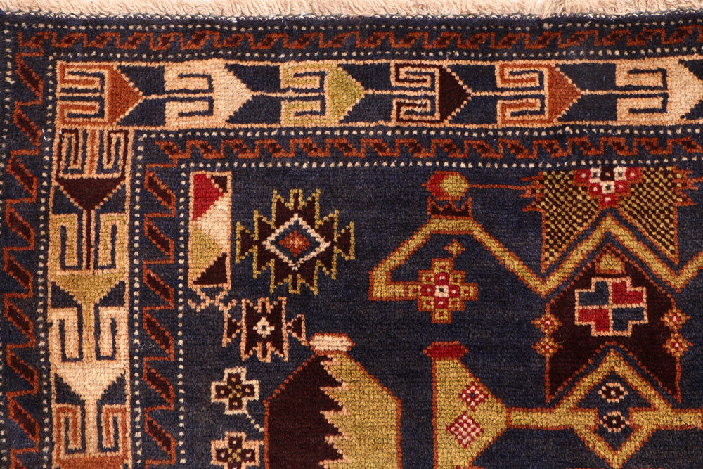 Midnight Blue Baluchi 3' 7 x 6' 3 - No. 54481 - ALRUG Rug Store