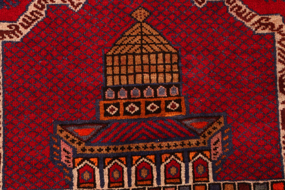 Firebrick Baluchi 2' 10 x 4' - No. 54482 - ALRUG Rug Store