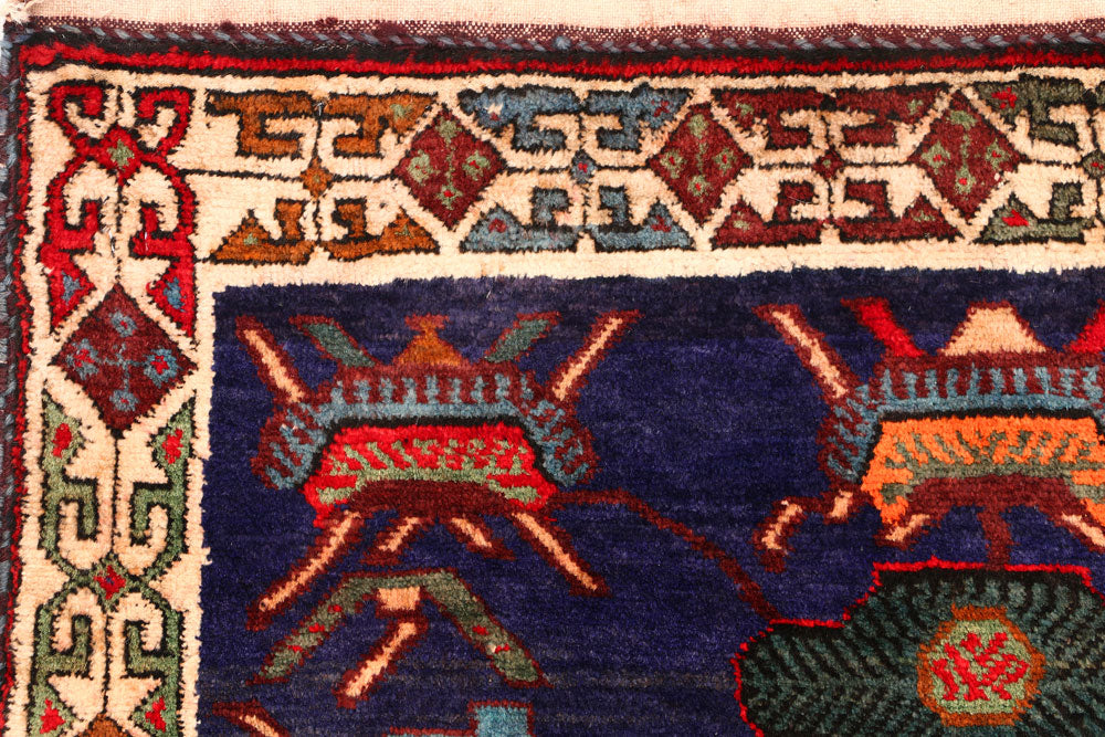 Slate Blue Baluchi 3' 1 x 4' - No. 54487 - ALRUG Rug Store