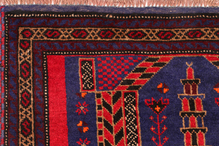 Dark Slateblue Prayer 2' 10 x 4' 6 - No. 54496 - ALRUG Rug Store