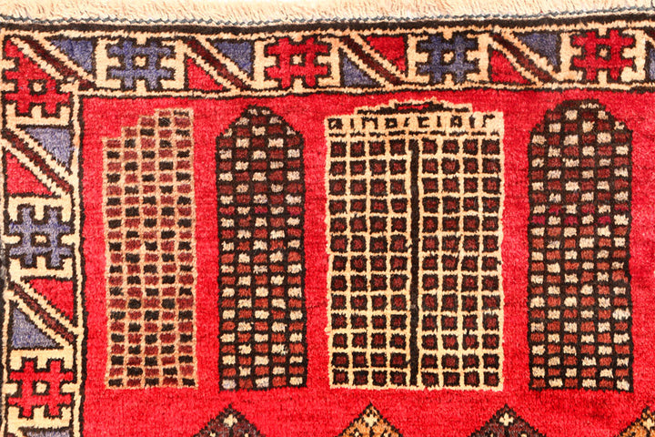 Tomato Baluchi 2' 10 x 4' 1 - No. 54507 - ALRUG Rug Store