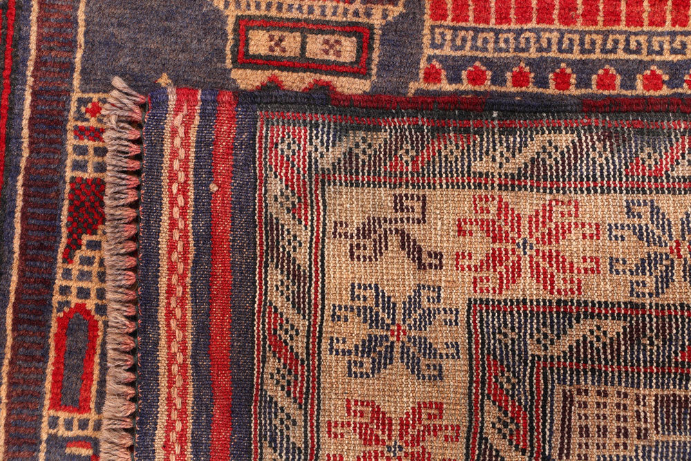 Dark Slateblue Baluchi 3' x 4' 2 - No. 54508 - ALRUG Rug Store