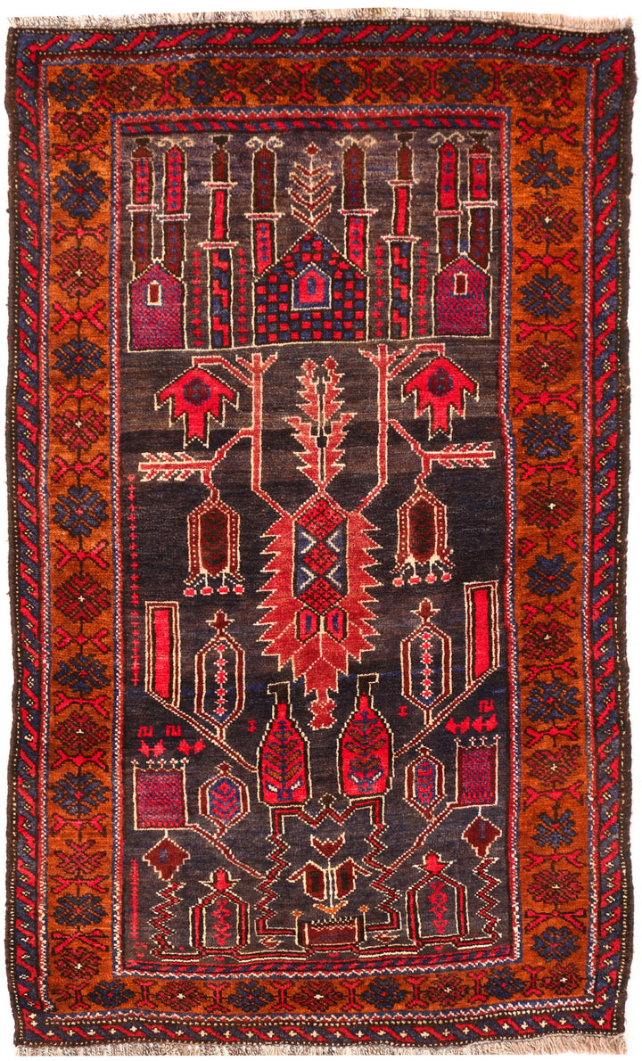 Multi Colored Baluchi 2' 10 x 4' 11 - No. 54511 - ALRUG Rug Store