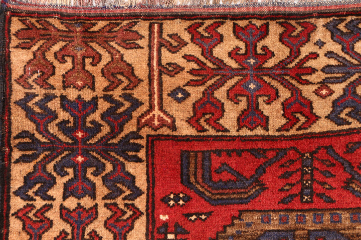 Tomato Baluchi 2' 9 x 3' 11 - No. 54513 - ALRUG Rug Store