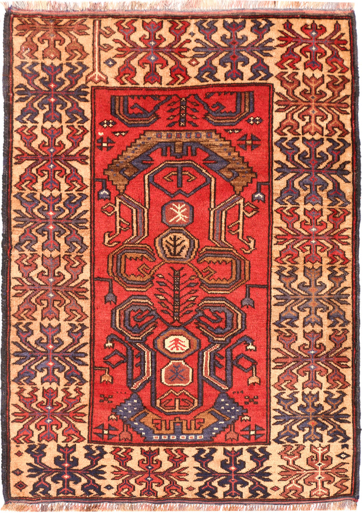 Tomato Baluchi 2' 9 x 3' 11 - No. 54513 - ALRUG Rug Store