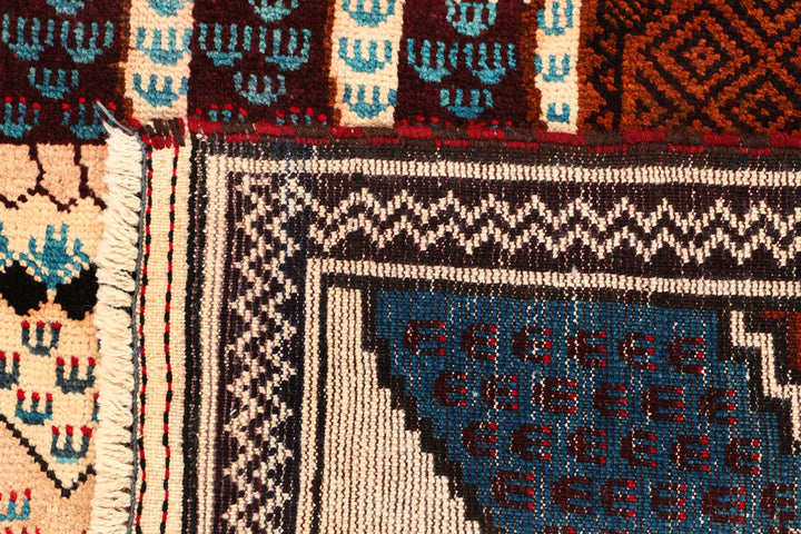 Multi Colored Baluchi 3' x 4' 6 - No. 54515 - ALRUG Rug Store