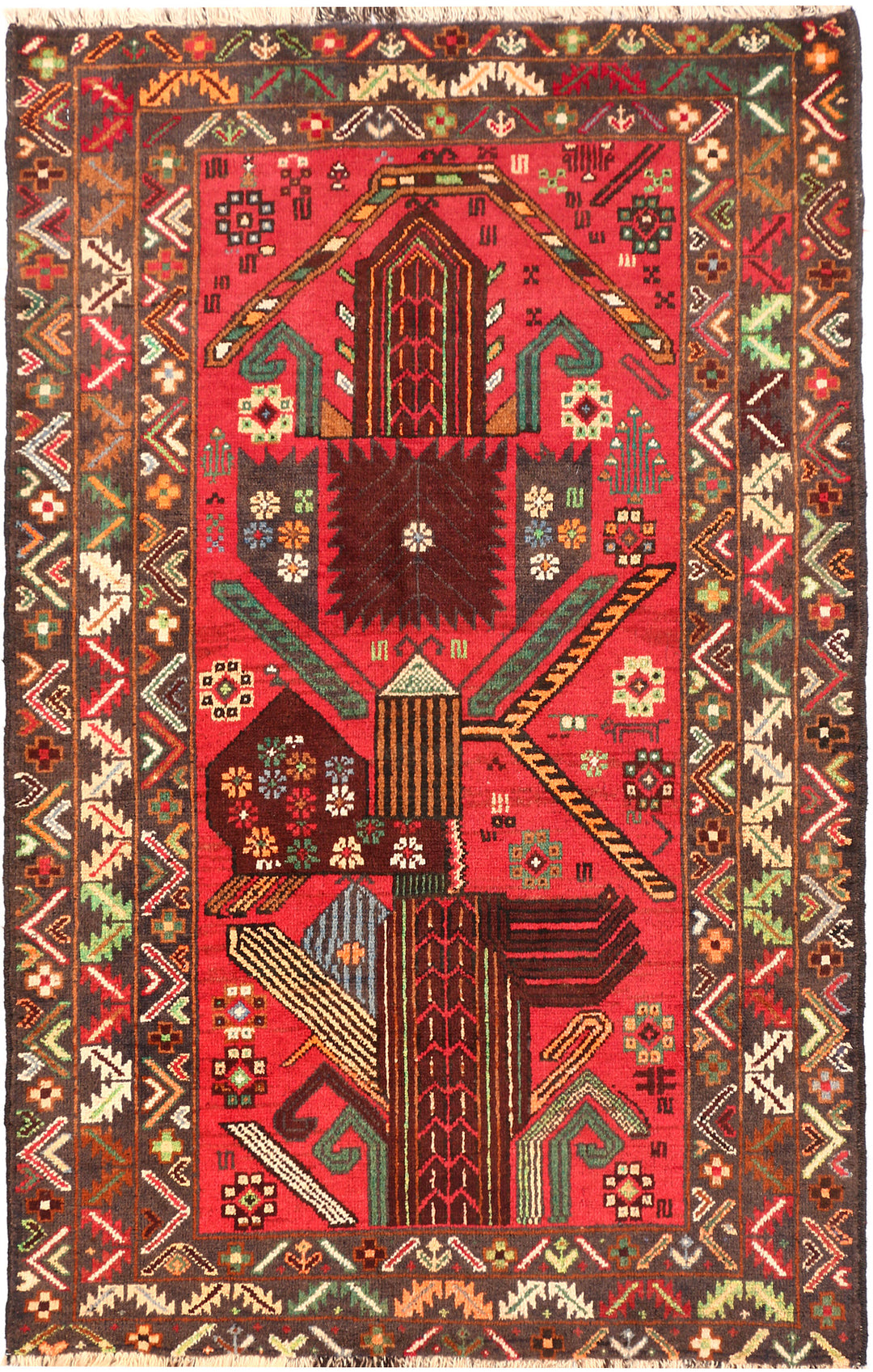 Crimson Baluchi 2' 11 x 4' 6 - No. 54516 - ALRUG Rug Store