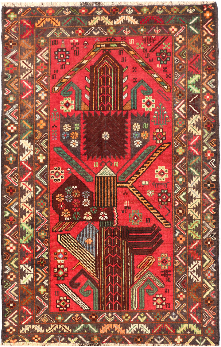 Crimson Baluchi 2' 11 x 4' 6 - No. 54516 - ALRUG Rug Store