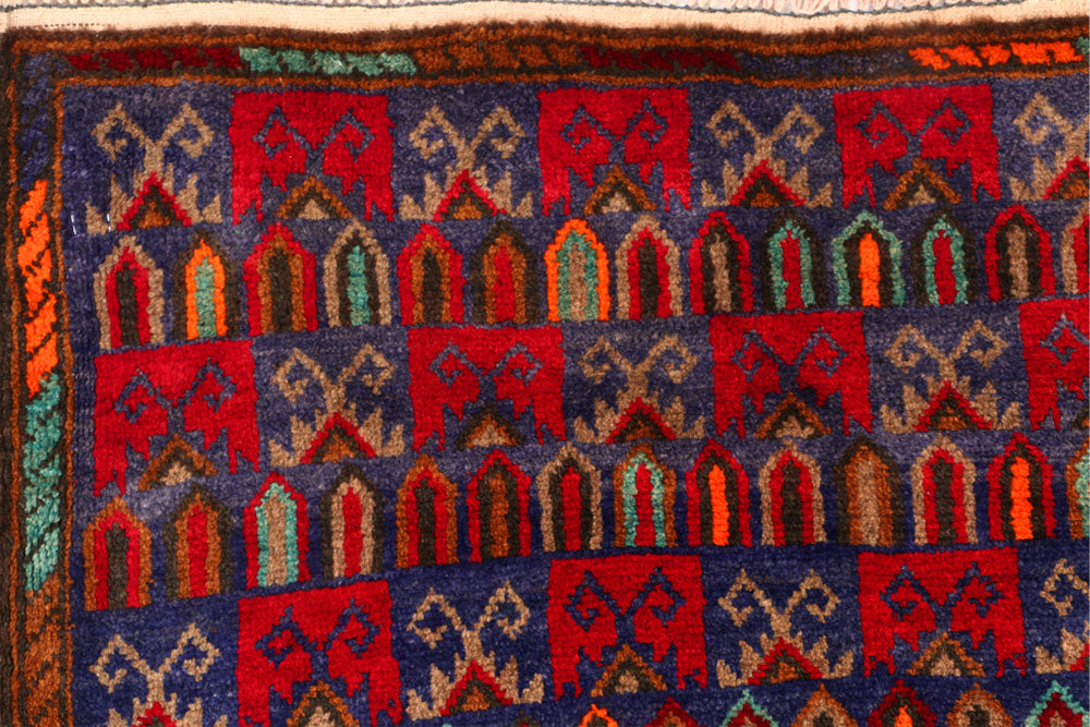 Slate Blue Baluchi 3' 1 x 4' 8 - No. 54518 - ALRUG Rug Store