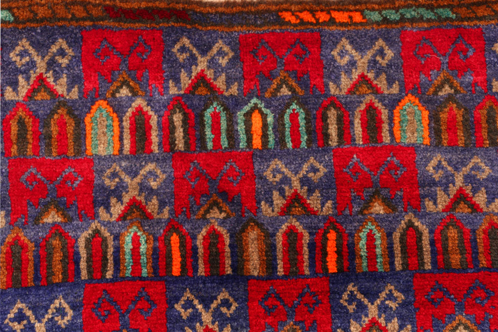 Slate Blue Baluchi 3' 1 x 4' 8 - No. 54518 - ALRUG Rug Store