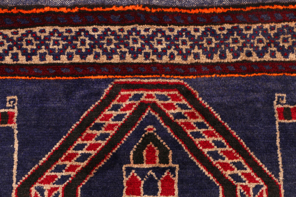 Dark Slateblue Baluchi 2' 9 x 4' 6 - No. 54522 - ALRUG Rug Store