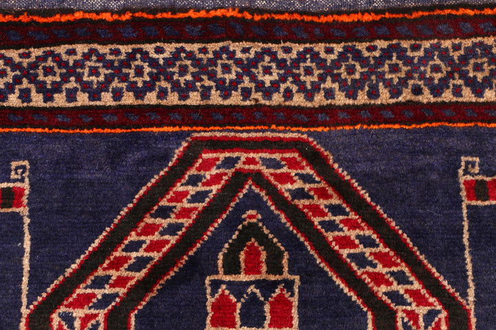 Dark Slateblue Baluchi 2' 9 x 4' 6 - No. 54522 - ALRUG Rug Store