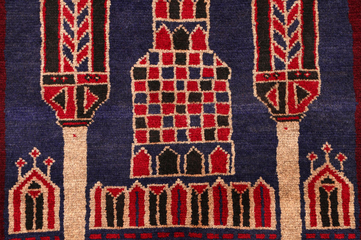 Dark Slateblue Baluchi 2' 9 x 4' 6 - No. 54522 - ALRUG Rug Store