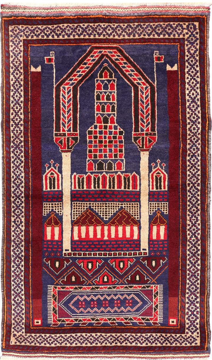 Dark Slateblue Baluchi 2' 9 x 4' 6 - No. 54522 - ALRUG Rug Store