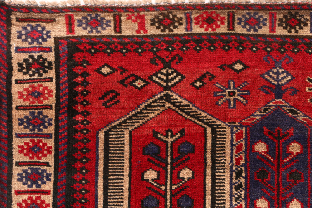 Firebrick Baluchi 3' 1 x 4' 3 - No. 54530 - ALRUG Rug Store