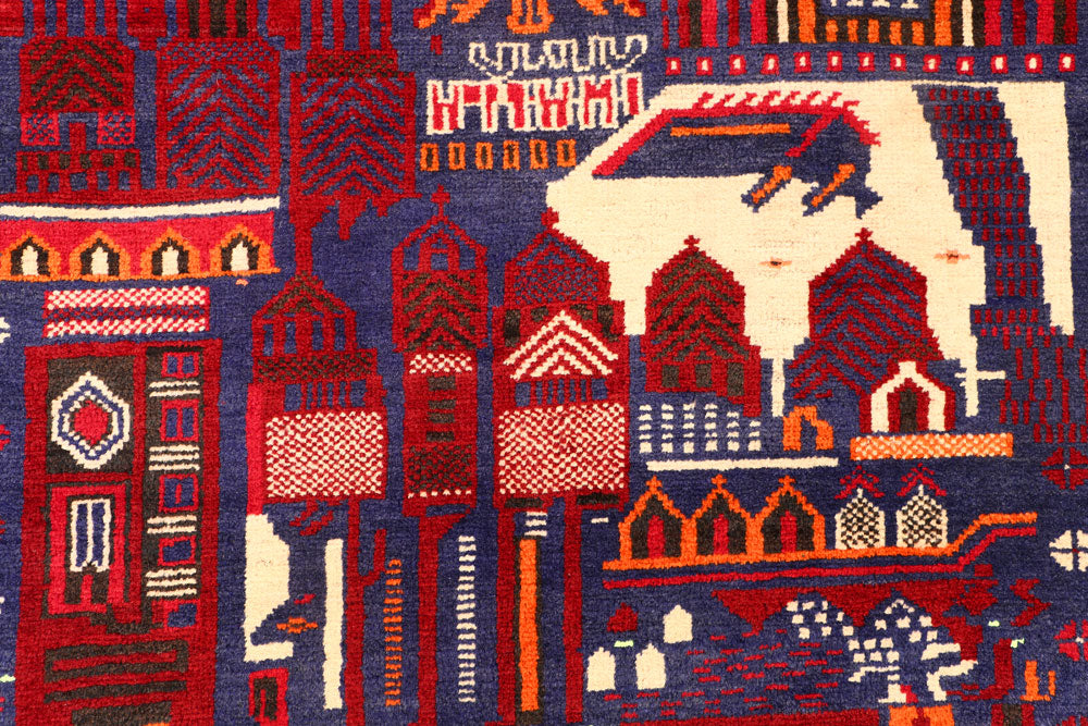 Slate Blue Baluchi 2' 9 x 4' 5 - No. 54533 - ALRUG Rug Store