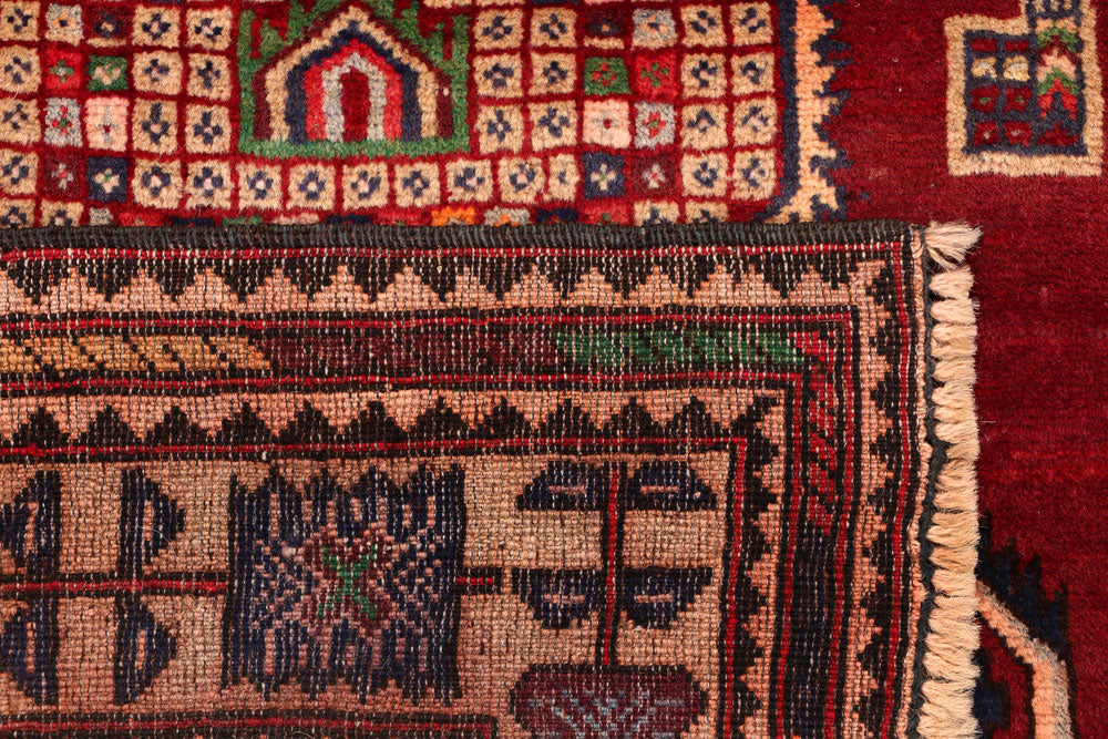 Dark Red Baluchi 2' 11 x 4' 4 - No. 54553 - ALRUG Rug Store