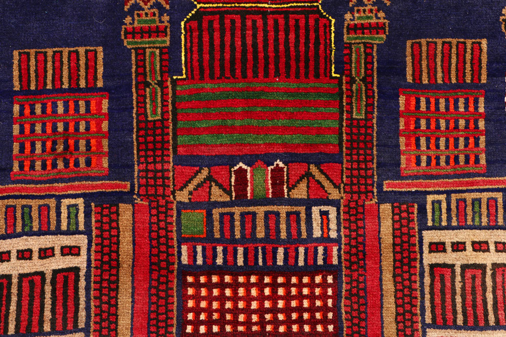 Dark Slateblue Baluchi 3' x 4' 9 - No. 54554 - ALRUG Rug Store