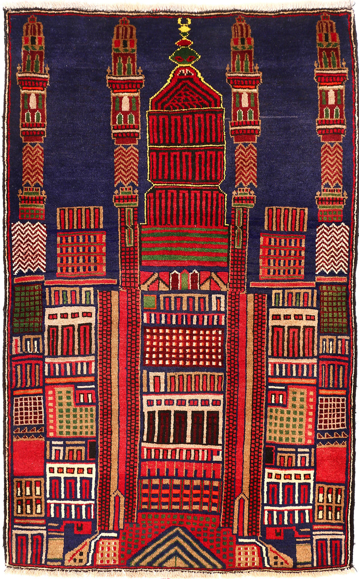 Dark Slateblue Baluchi 3' x 4' 9 - No. 54554 - ALRUG Rug Store