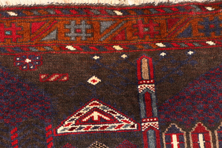 Multi Colored Baluchi 2' 8 x 4' 4 - No. 54555 - ALRUG Rug Store