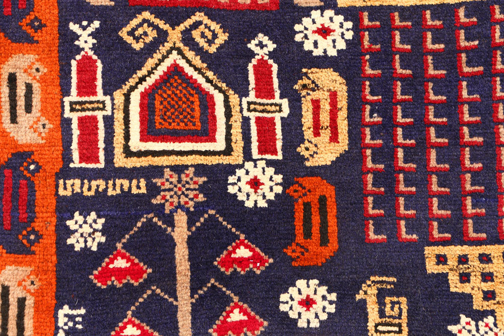 Multi Colored Baluchi 2' 11 x 4' 9 - No. 54564 - ALRUG Rug Store