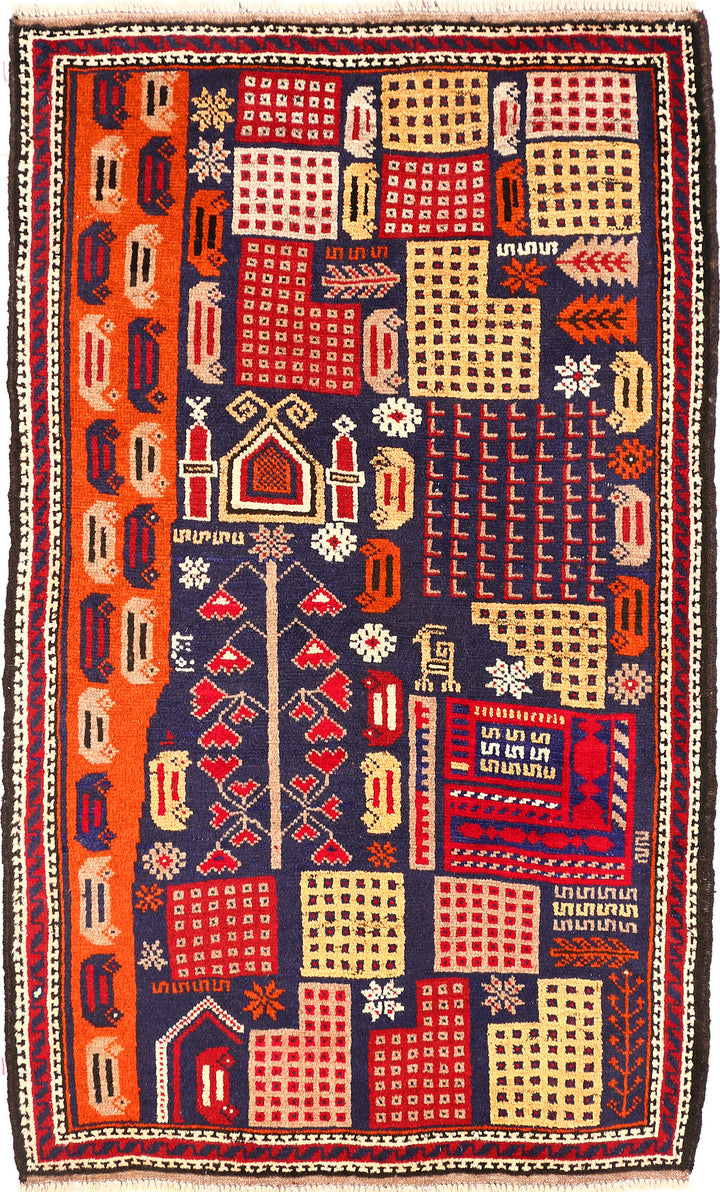 Multi Colored Baluchi 2' 11 x 4' 9 - No. 54564 - ALRUG Rug Store