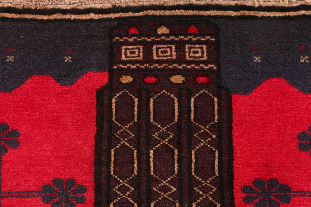 Crimson Baluchi 2' 11 x 3' 5 - No. 54572 - ALRUG Rug Store
