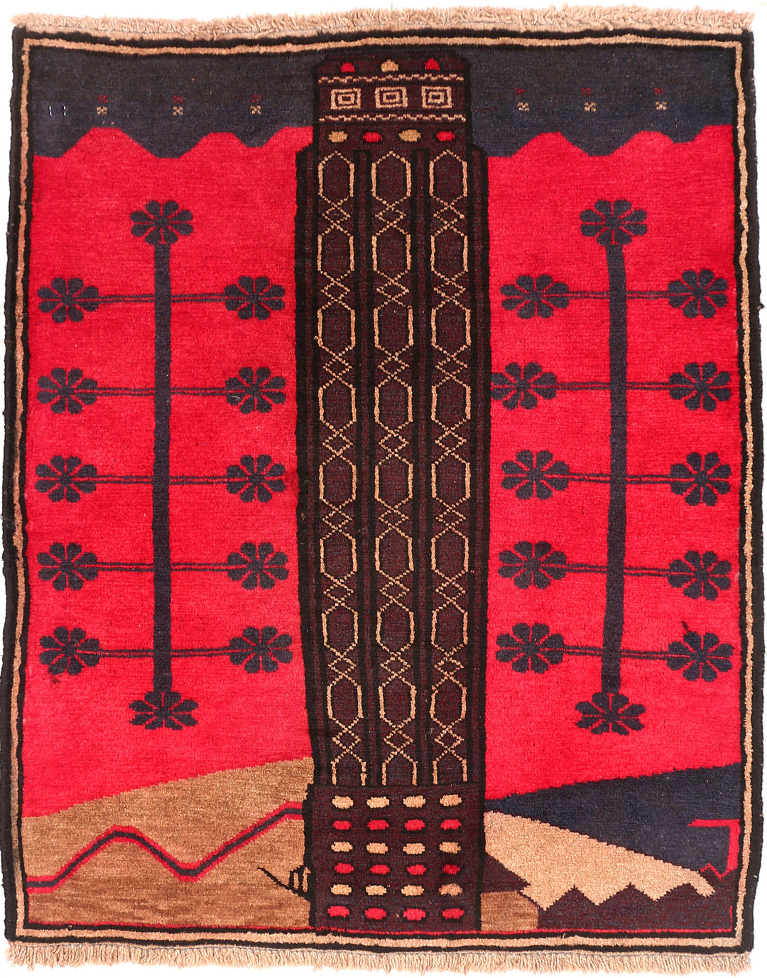 Crimson Baluchi 2' 11 x 3' 5 - No. 54572 - ALRUG Rug Store