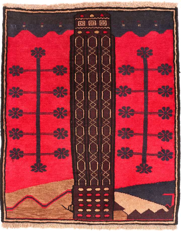 Crimson Baluchi 2' 11 x 3' 5 - No. 54572 - ALRUG Rug Store