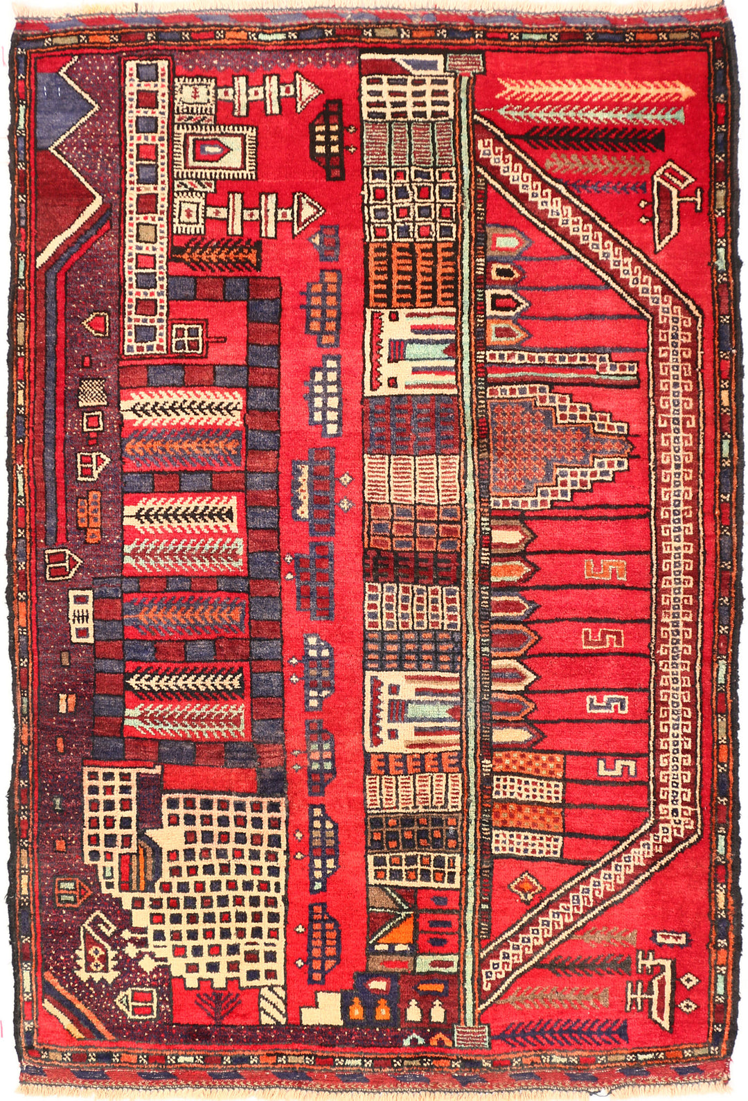 Crimson Baluchi 3' 1 x 4' 5 - No. 54584 - ALRUG Rug Store