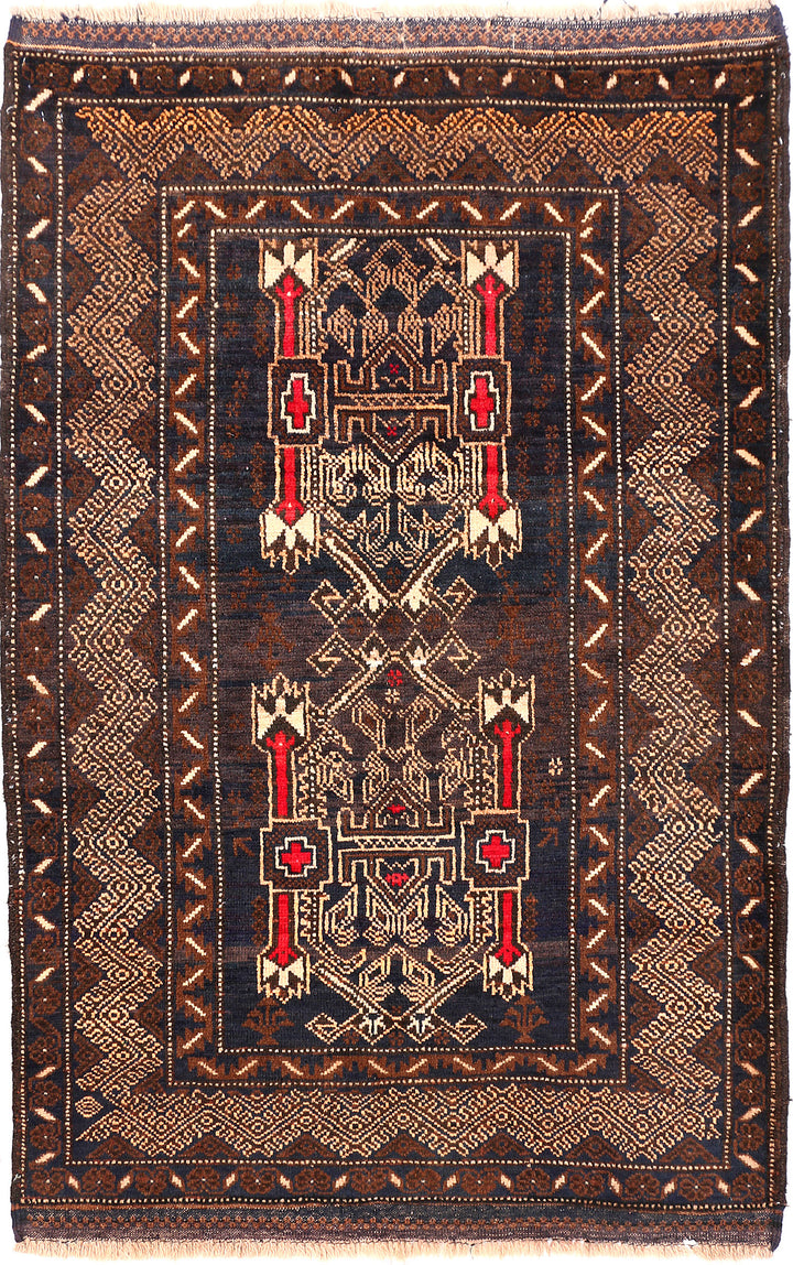 Multi Colored Baluchi 3' x 4' 4 - No. 54586 - ALRUG Rug Store